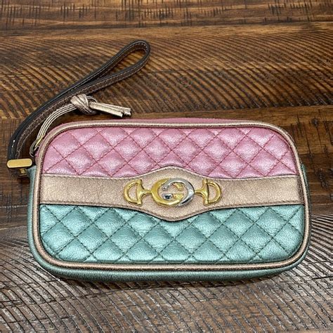 gucci trapuntata wristlet|vintage Gucci wristlet.